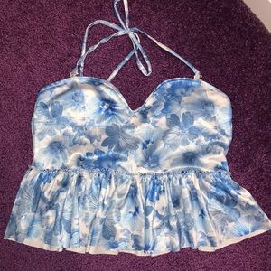 Kortni Jeane Floral Sweetheart Peplum Top